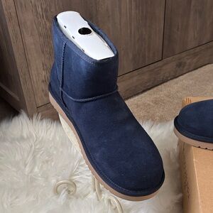 Koolaburra Navy Blue Suede Ankle Boots
